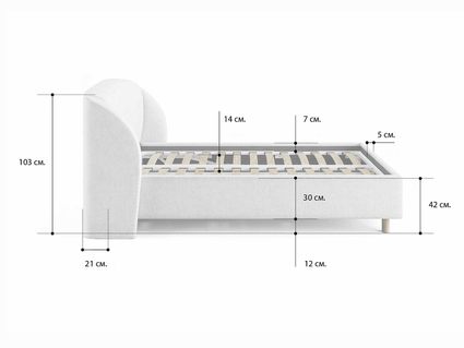 Кровать Сонум Valencia Экокожа Белая 160х190