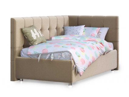 Кровать Nuvola Sabina угловая Velutto 22 120х200