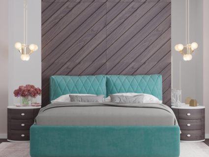 Кровать Nuvola Celeste Velutto 14 (с подъемным механизмом) 200х190