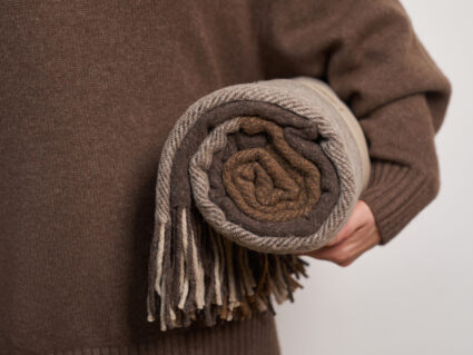 Плед Luxberry WOOLEN бежево-коричневый 150х200