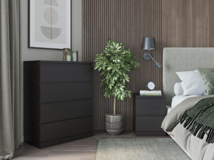Комод Гуд Лакк Варма 4 ясень черный 40х80