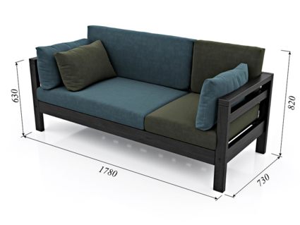 Диван Арско Домино трехместный зеленый