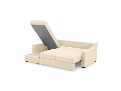 Диван Фиеста Мебель Непал с оттоманкой велюр Vivaldi 03 бежевый Длина 221 см