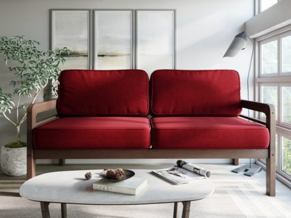 Диван Арско Бергер трехместный красный