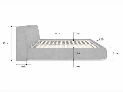 Кровать Сонум Altea Кашемир Синий 180х190