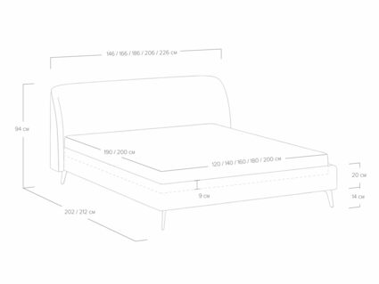 Кровать Сонум Rosa Кашемир Серый
