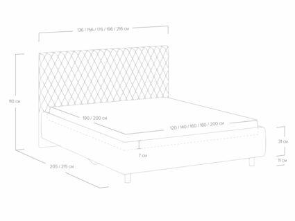 Кровать Сонум Stella Рогожка Деним 140х190