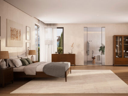 Кровать Rivi Ruby Wood Дымчатый темный дуб/Рогожка Step 5 120х200