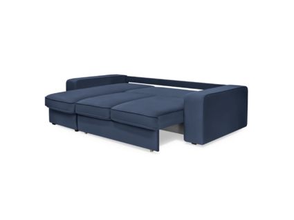 Диван Фиеста Мебель Монако с оттоманкой велюр Vivaldi 14 синий