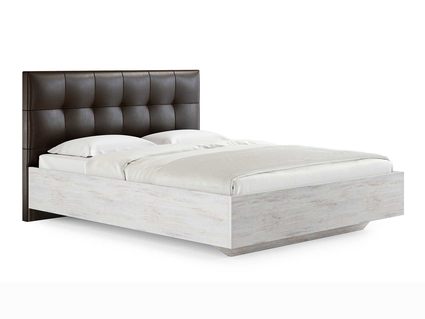 Кровать Сонум Vena Ясмунд + Экокожа Коричневая 200х200