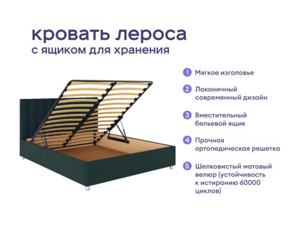 Кровать Димакс Лероса с п/м + матрас Мистер Слип Soft Line Мини Хард 1425