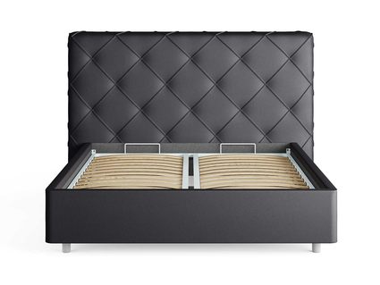 Кровать Сонум Manhattan Экокожа Коричневый (с основанием) 90х190