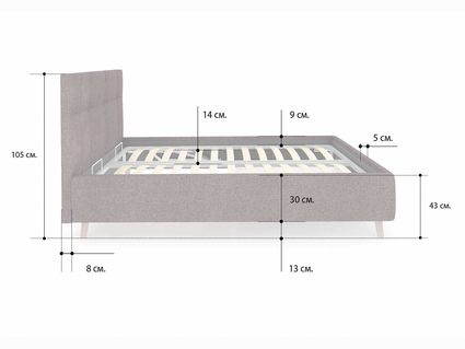 Кровать Сонум Bella Рогожка Льняная 80х190