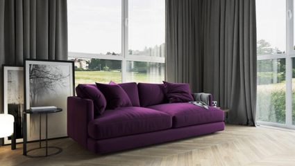 Диван Фиеста Мебель Ибица велюр Vivaldi 19 фиолетовый