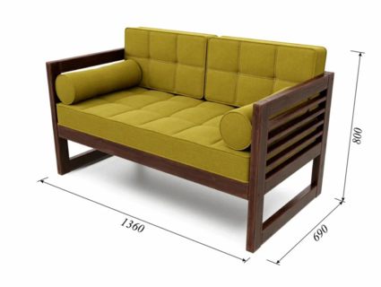 Диван Арско Сега Мини двухместный горчичный