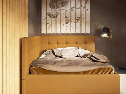 Кровать Nuvola Sabina угловая Velutto 26 (с подъемным механизмом) 180х200