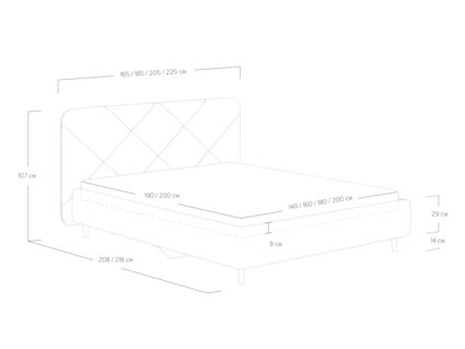 Кровать Сонум Taylor Рогожка зелёный 200х190
