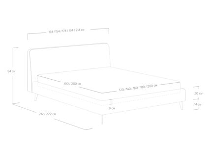 Кровать Сонум Boston Микровелюр Кофе
