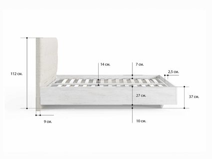 Кровать Сонум Vena Ясень Ориноко + Рогожка Льняная 90х190