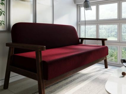 Диван Арско Флори Мини двухместный бордовый